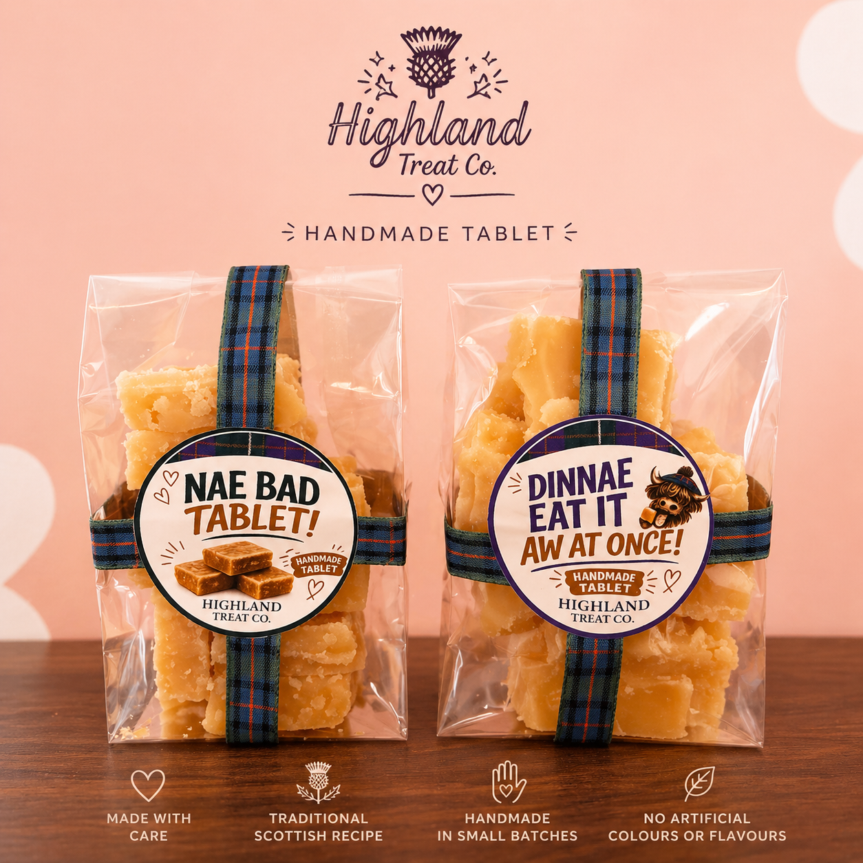 Luxury Tartan Scottish Tablet Bag (100g)