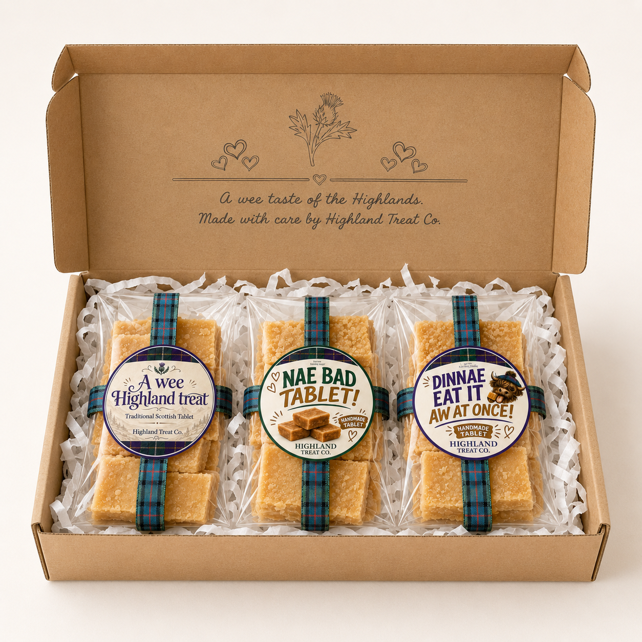 Trio of Scottish Tablet Letterbox Gift