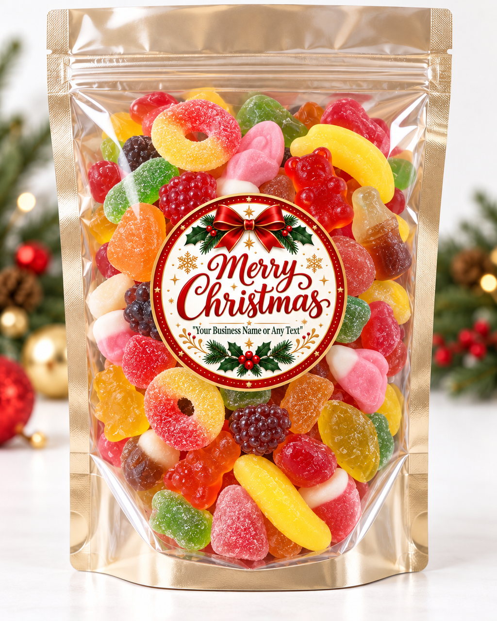 Personalised Christmas Sweet Bags 100g | Staff, Corporate & Christmas Party Gifts